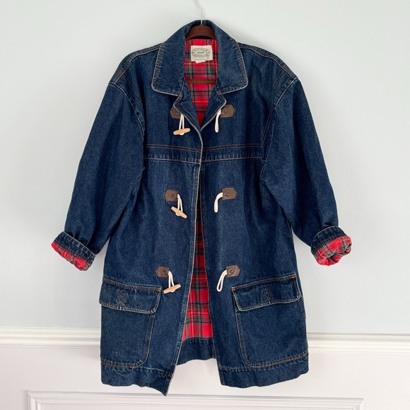 Charter Club Jackets & Blazers - Charter Club Weekend Wear Red Plaid Cotton Chore Coat Sz Large Outerwear Flannel